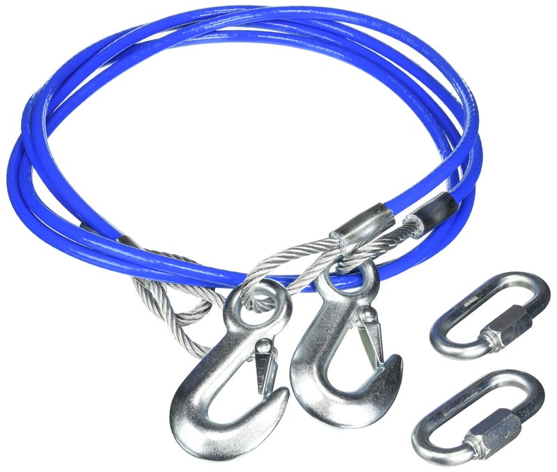 Roadmaster 645 Pair of Straight Safety Single Hook Cables Compatible with Tow Bars & Towed Vehicles | 64" Long | 8,000 lb Capacity Per Pair | Heavy-Duty Safety Connection During Towing